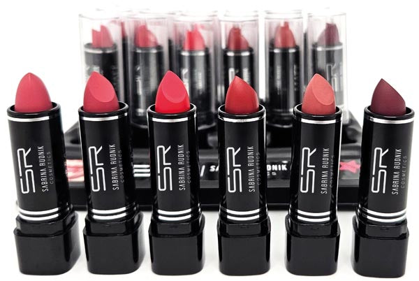 Rouge à lèvres SABRINA 3,8 g F10 mat 6 couleurs assorties.