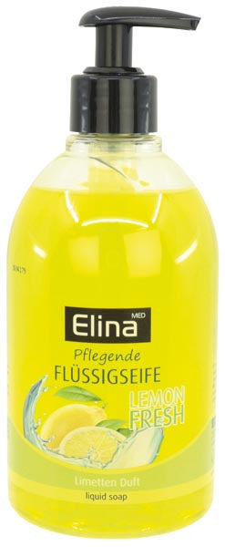 Savon liquide Elina 500 ml, parfum citron frais, avec distributeur