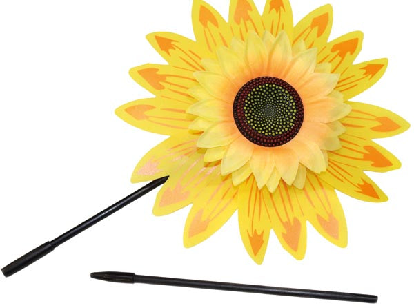 Moulin à vent tournesol XXL, 30 cm, pliable