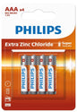 Piles PHILIPS R3 Micro AAA, paquet de 4 sur carte