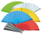 Éventail espagnol, 6 couleurs assorties, 23 x 2 cm chacun