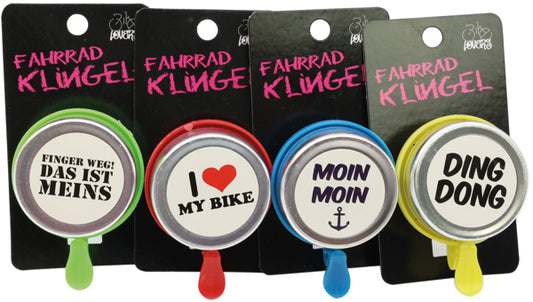 Sonnette de vélo pour les amoureux du vélo avec inscription, sur carte