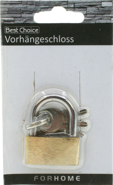 Cadenas en laiton, 2,5 x 3,3 cm, sur carte