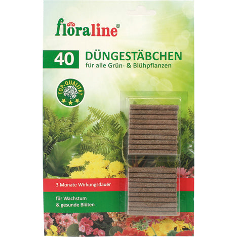 Bâtonnets d'engrais pour fleurs, 40 pièces, efficaces pendant 3 mois.