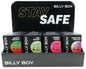 Préservatifs Billy Boy 3 en rayon, 4 assortis.