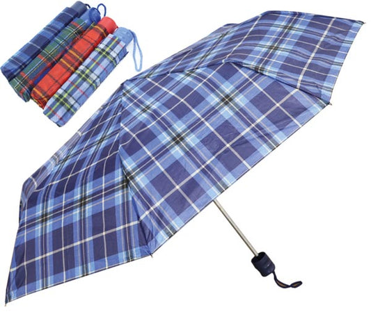 Parapluie de poche 100 cm, motif à carreaux