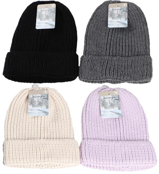 Bonnet d'hiver en maille pour femme, 4 couleurs assorties