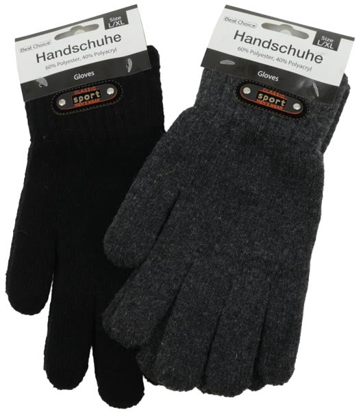 Gants, taille unique L/XL, noirs et gris