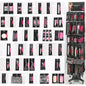 Assortiment de 480 produits de beauté sur un présentoir en métal