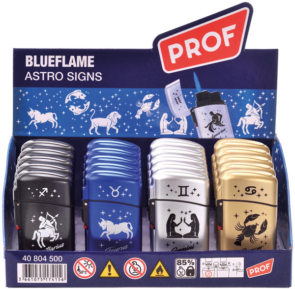 Briquet électrique à flamme jet, signes du zodiaque assortis.