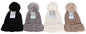 Bonnet d'hiver en maille chenille pour femme, 4 couleurs assorties