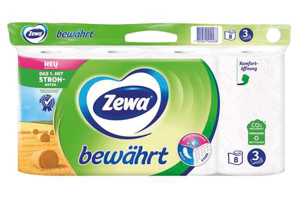 Papier toilette Zewa 3 plis, paquet de 8 x 150 feuilles