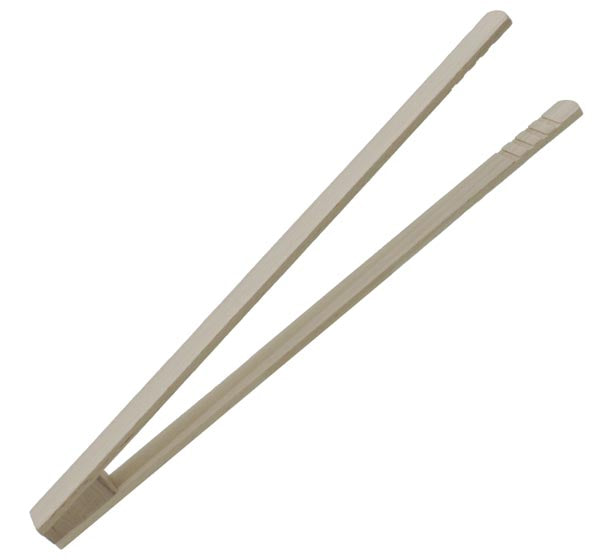 Gril et pinces de cuisine 30 cm en bois