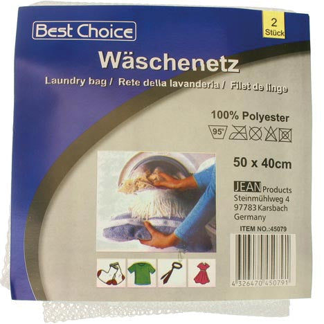 Lot de 2 filets à linge XL 50x40cm avec fermeture éclair