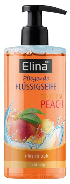 Savon liquide Elina 300 ml pêche avec distributeur