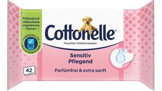 Papier toilette humide Cottonelle, paquet de 42, pour peaux sensibles
