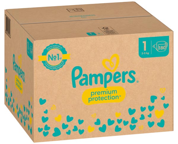 Pampers Premium Protect. Taille 1 Nouveau-né 180 pièces
