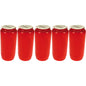 Lampe à huile pour bougie funéraire n° 7 rouge sans couvercle, lot de 5