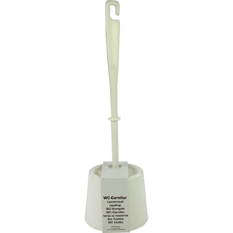Brosse WC avec support 38 cm blanche