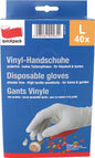 Gants jetables en vinyle, paquet de 40, taille L, extra fins
