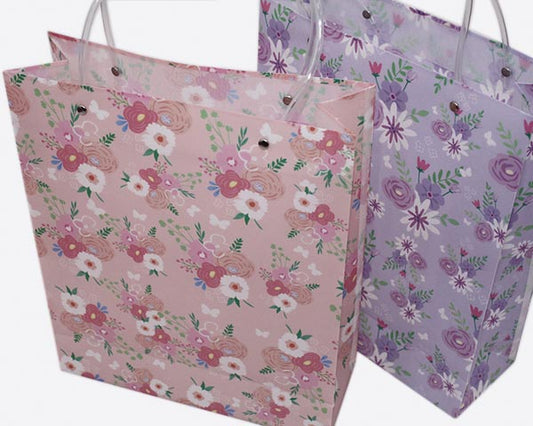 Sac à provisions roses, 26,8 x 9,8 x 32 cm