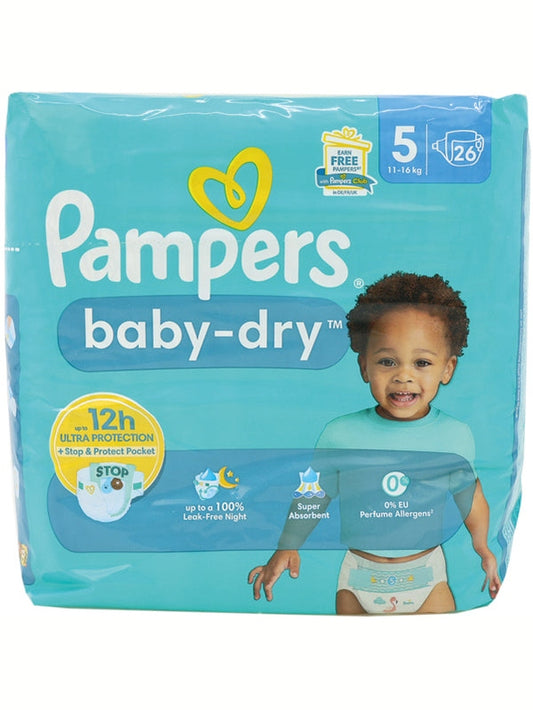 Couches Pampers Baby Dry Taille 5 Junior (11-16 kg)
