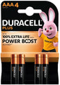 Lot de 4 piles alcalines Duracell Plus Micro AAA