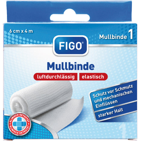 Pansement en gaze blanche, 6 cm x 4 m
