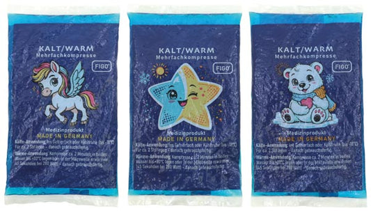 Compresse de gel pour enfants, chaude/froide, 8,5 x 14,5 cm
