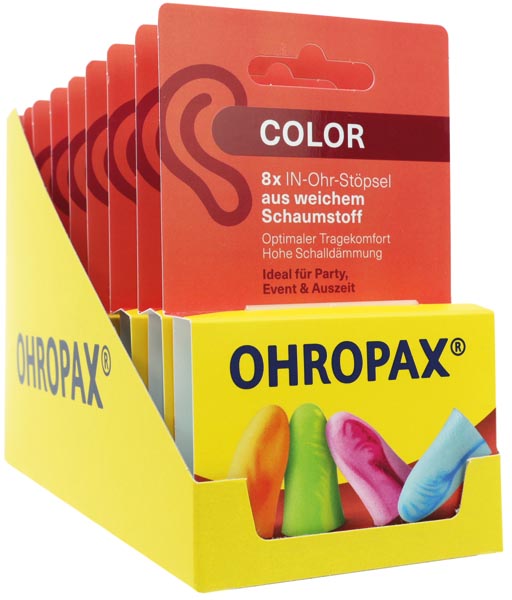 Bouchons d'oreilles Ohropax Color, lot de 8