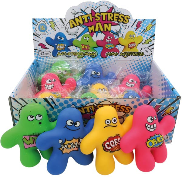 Figurine anti-stress à visage amusant, 12 cm, 5 couleurs assorties