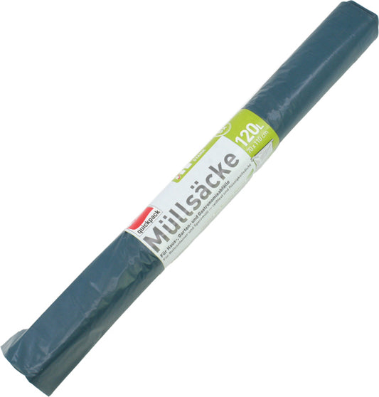 Sacs poubelle 120 L, lot de 5, 110 x 70 cm, bleus