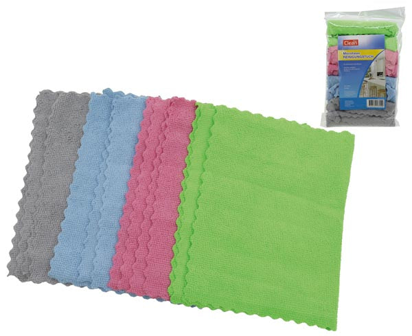 Chiffons en microfibre CLEAN 8 pièces 20x30cm 4 couleurs. trier.