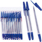 Stylo à bille, lot de 10, 15,5 cm, capuchon bleu