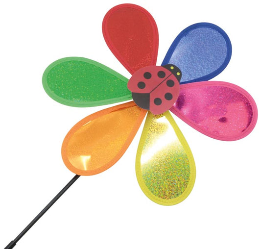 Fleur géante pailletée en forme de moulin à vent, 25 cm