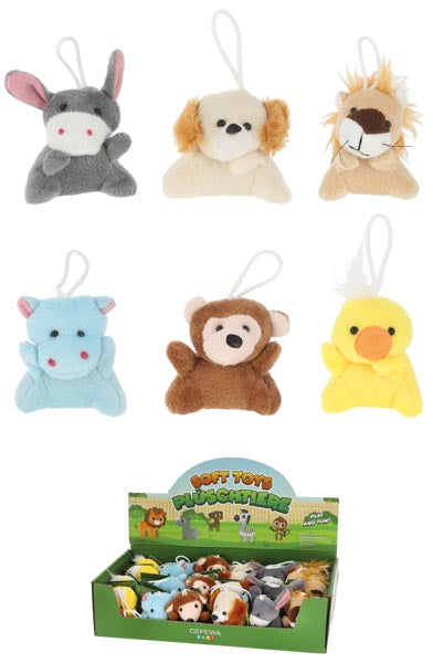 Peluches 8 cm, lot de 6, en vitrine