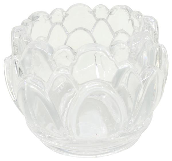 Porte-bougie chauffe-plat XL, en forme de fleur, 6,5 x 5 cm, en verre