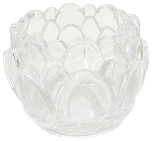 Porte-bougie chauffe-plat XL, en forme de fleur, 6,5 x 5 cm, en verre