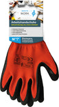 Gants de travail M-XL rouges/noirs en polyester/latex