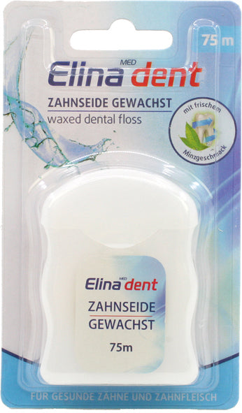 Fil dentaire ciré Elina Dent 75 m, saveur menthe