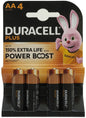 Lot de 4 piles alcalines Duracell Plus Mignon AA