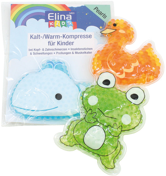 Compresses de billes de gel pour enfants, froides/chaudes, 3 types assortis