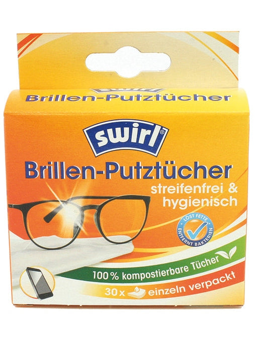 Lingettes nettoyantes pour lunettes Swirl, paquet de 30