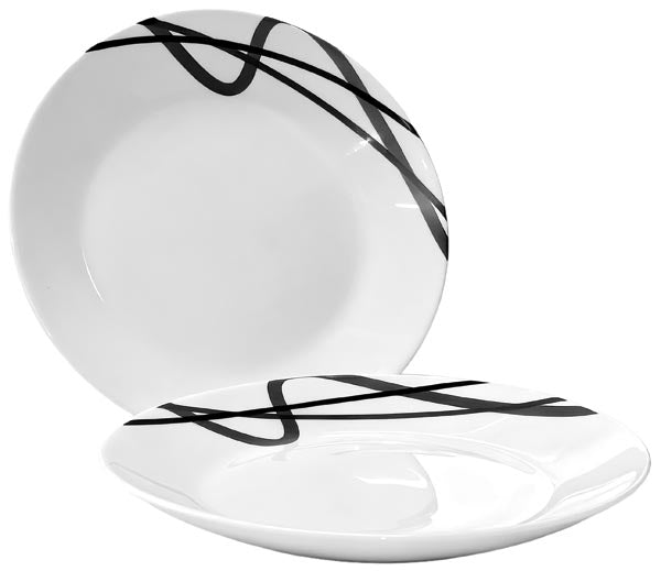 Petite assiette Opal 17,9 cm blanche, décor noir