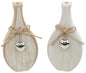 Vase décoratif en bois en forme de cœur, 6 x 1,8 x 12 cm