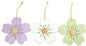 Fleur en bois XL à suspendre, 13x13cm, 3 couleurs assorties.