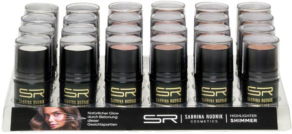 Stylo illuminateur cosmétique, présentoir de 24 pièces, 3 couleurs assorties