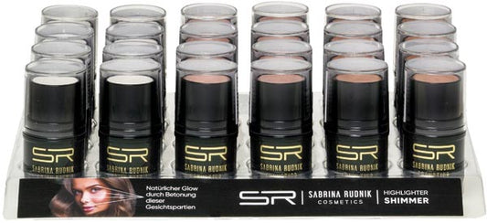 Stylo illuminateur cosmétique, présentoir de 24 pièces, 3 couleurs assorties