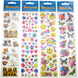 Lot de 24 autocollants, format carte 25x6cm, bordure argentée, assortis.