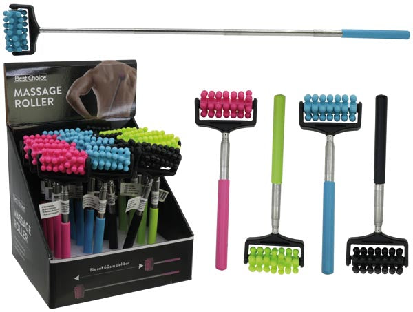 Rouleau de massage extensible 22-60 cm, 4 couleurs assorties.